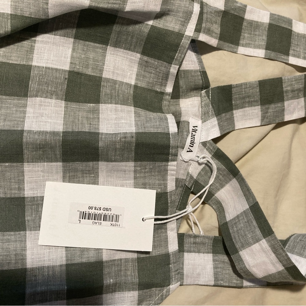 Vitamin A Tallows Crop & Short Green Checkered Set - Picture 5 of 7